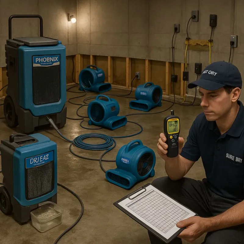 Structural Drying and Dehumidification process in Livingston, LA